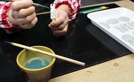 二宮閑山 有田焼磁器玉ヘアゴム5個セット 桜・薔薇・菖蒲・梅・クローバー おしゃれ アクセサリー 磁器 A15-367