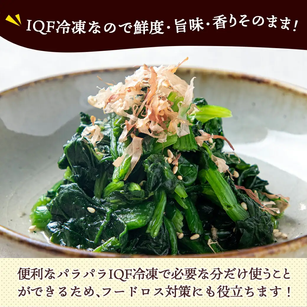 宮崎県産(IQF冷凍)ほうれん草2.5kg_AA-1527_(都城市) カット済ほうれん草 おひたし 冷凍野菜 IQF冷凍 急速冷凍 必要な分だけ 250g×10P フードロス対策 常備野菜 炒め物