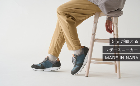 MIDFOOT ( ミッドフッド ) 紳士靴 レザースニーカー MF001JM ( グレー ) 4E ファッション シューズ メンズ お洒落 レザーシューズ エコレザー 快適 履き心地  BN003 25.0cm