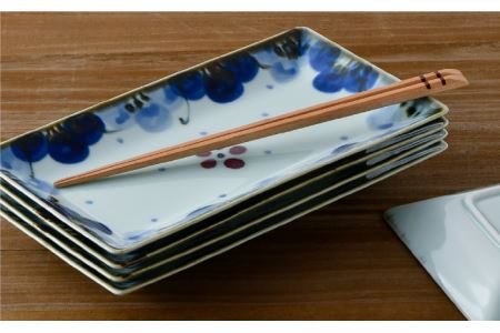 【陶器市特集】【波佐見焼】花詰 焼き皿 角皿 プレート 5枚セット 食器 皿 【陶豊】 [OE01] 波佐見焼