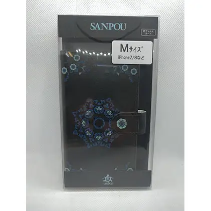 抗ウィルス天平文様汎用手帳型スマートフォンケース花鳥文　Mサイズ 小物 