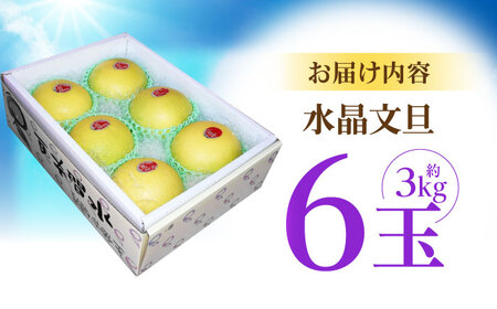 【先行予約】 南国土佐の女王柑橘 水晶文旦 約3kg 6玉入り〈2026年9月中旬～2026年12月中旬頃発送〉/ ぶんたん 文旦 3kg 3キロ フルーツ 高知 名物 果物 柑橘 ムッキー 【フルーツショップオザキ】[ATAH007]