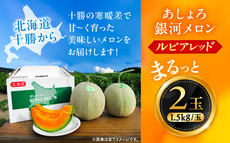 【先行予約】北海道産 高糖度 赤肉メロン 2玉 (合計3.0kg) 品種ルピアレッド ／ あしょろ銀河メロン 果物 ※2026年7月下旬以降発送 [BEAO001]