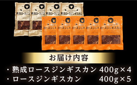 【北海道名物】ジンギスカン2種 計3.6kg（熟成ロース400gx4・ロース400gx5)【有限会社市原精肉店】 BBQ 焼き肉 ご当地グルメ 北海道 [AXAA009]