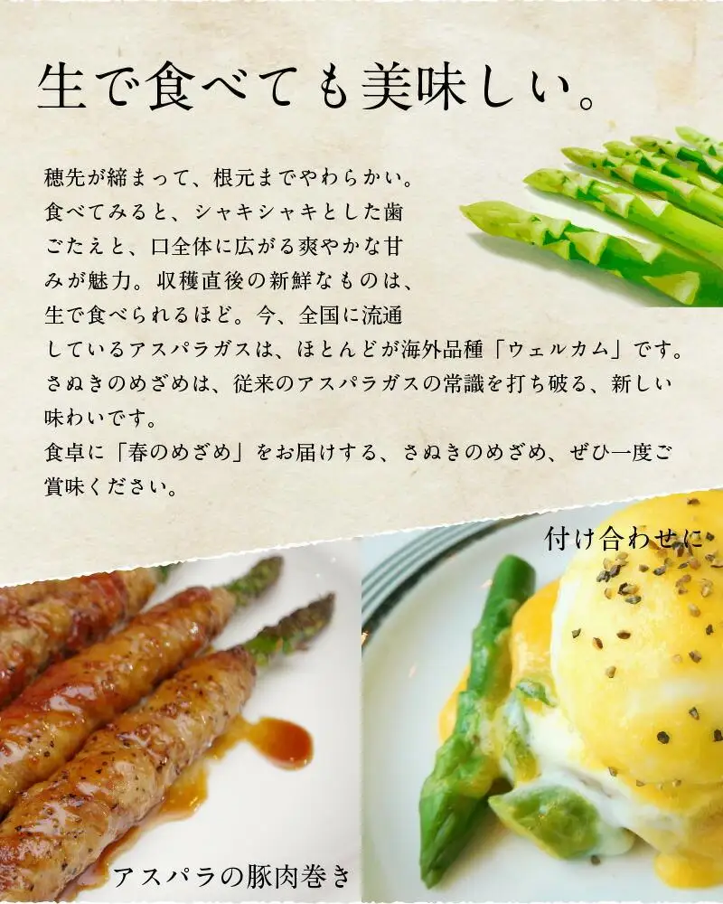 さぬきのめざめ 夏芽 約700g アスパラガス【2026-6月上旬～2026-11月上旬配送】