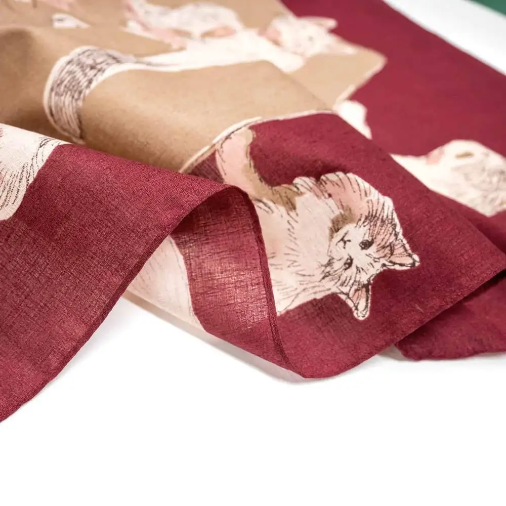 【三陽商事】風呂敷 浅山美里 CATS｜京都 猫柄 結ぶだけでバッグに早変わり エコバック 綿100％