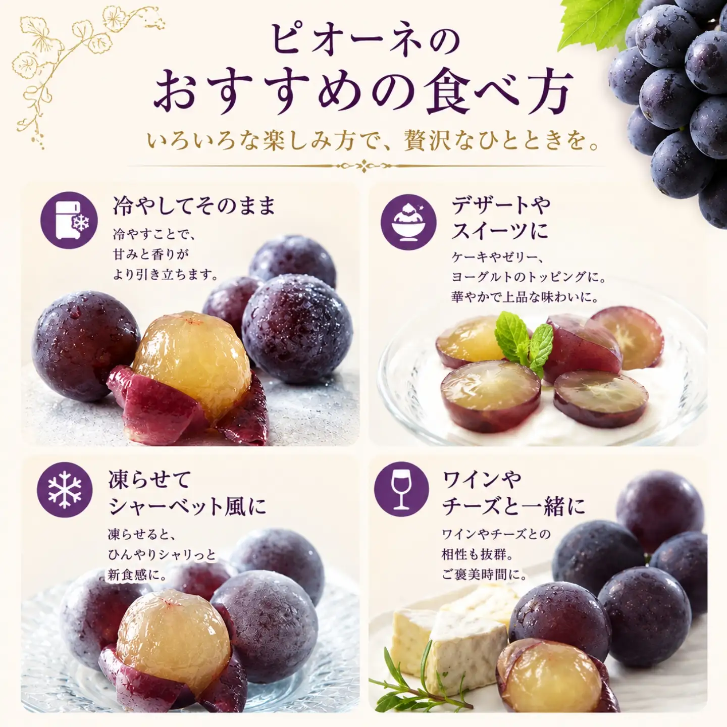 山梨県産　種なしピオーネ2～3房(約1.0Kg）　【2026年発送】ピオーネ
