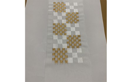 半衿　市松柄　ゴールド　刺繍 和装 民芸品 工芸品 伝統技術 篠原縫製