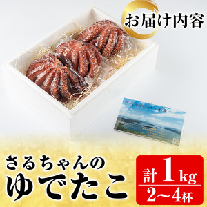 鹿児島県産地たこのゆでたこ(計1kg) 阿久根市 国産 九州産 特産品 新鮮 地ダコ タコ 魚介 魚貝 海産物 海鮮 蛸 味付 刺身 磯辺焼き たこ焼き 唐揚げ 料理 おかず お弁当【さるがく水産】akn028-19
