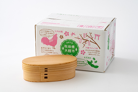 【大館曲げわっぱ】こばん弁当(中) 【配送日指定不可】　200P6010