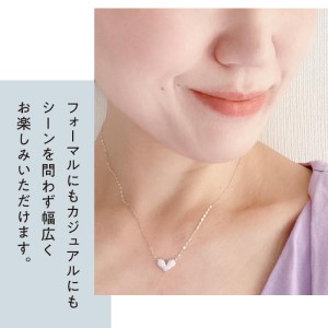 [MADE IN KOFU]K18WG ハートパヴェネックレス TI-914
