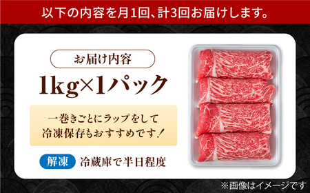 【3回定期便】佐賀県産 黒毛和牛 切り落とし 1kg  / 牛肉切り落とし [IAG065]