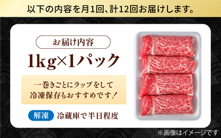 【12回定期便】佐賀県産 黒毛和牛 切り落とし 1kg  / 牛肉切り落とし [IAG067]