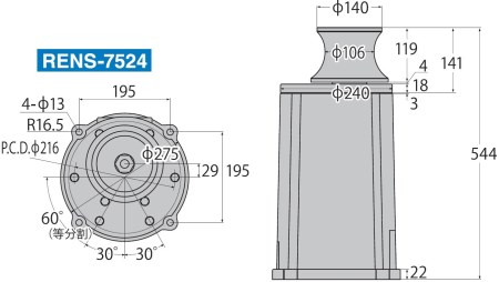船舶用ウインチ RENS-7524 イカール 750W [0875]