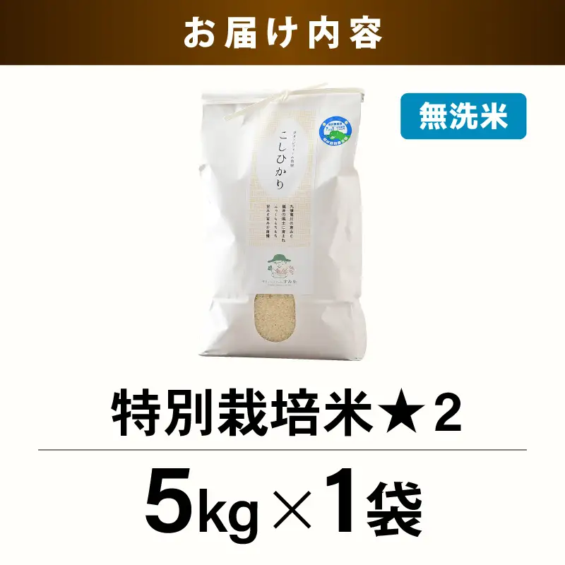 【令和7年産】 特別栽培米 コシヒカリ 無洗米 5kg 低農薬 / 北陸 福井県産 あわら市 ブランド米 白米 お米 コメ 特栽米 [aw056-a025]