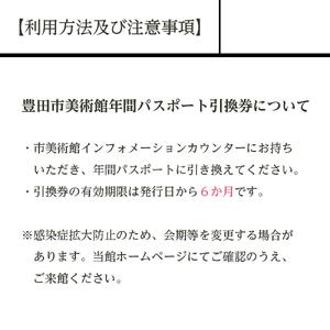 豊田市美術館年間パスポート引換券1枚