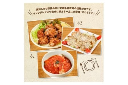 宮崎県産若鶏肩肉の塩麹炒め計1.3kg(130ｇ×10袋) 【 肉 鶏肉 国産 九州産  宮崎県産 小分け 】