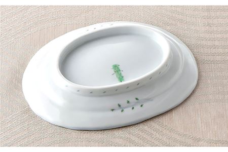 【波佐見焼】小花紋レース 小判皿 プレート 3枚組 食器 皿 【藍水】 [GB27]  波佐見焼