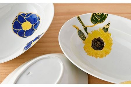 【波佐見焼】オリジナルセットアップ商品 楕円鉢 角皿 食器 皿 【大貴セラミックス/舘山堂】 [NB76] 波佐見焼