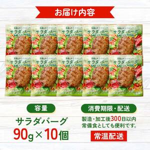 【原料は100％植物由来】こんにゃくと大豆で作ったサラダバーグ90g×10個 ダイエット こんにゃく 蒟蒻 大豆 おから 食物繊維 美肌 糖質制限 ローカロリー 糖質カット F21K-161