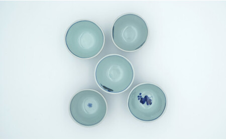 有田焼 絵変り 湯呑 手びねり せん茶 5個セット【山口洋一工房】食器 湯呑 A40-97