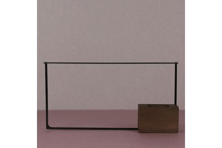 ALART〈アルアート〉　NOIR ノワール　04 曲 花器　インテリア　玄関やサイドボードに。木と金属を組み合わせた存在感のある花器　シンプル&モダンスタイル F7Z-235