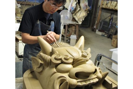 【鬼板師の手彫り】「 鬼面表札 」オーダーメイド[おいでなせえ 埼玉県 小川町 280]