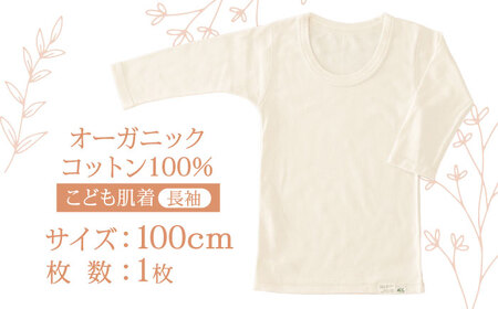 オーガニックコットンこども肌着長袖(100cmサイズ)・日本アトピー協会推薦品 / シャツ 新生児用 赤ちゃん 綿 コットン / 諫早市 / 株式会社美泉 [AHAP018]