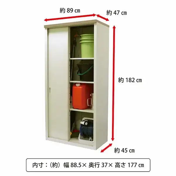 ハーフ棚収納庫 HS-182HT 倉庫 組立式 物置 便利 [グリーンライフ]