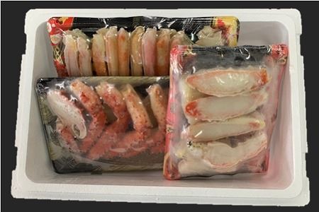 カット済かに3種計1.3kg(花咲がに・たらばがに・ずわいがに) D-01057