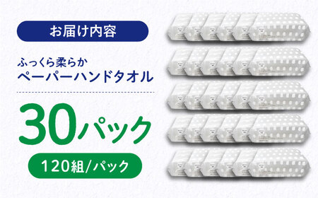 抗ウイルス 抗菌成分 (VB) 配合 ふっくら柔らか ペーパーハンドタオル エンボス仕上げ 30パック (1パック:120組(240枚)入り) 【河野製紙株式会社】 [ATAJ005]