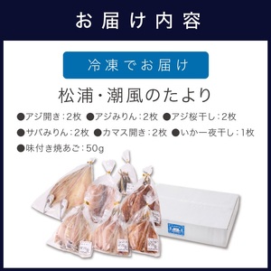 松浦・潮風のたより( 魚 サバ イカ アジ カマス 干物 一夜干し 詰め合わせ セット大容量)【B0-150】