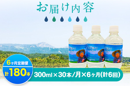 【6か月定期便】南阿蘇村 天然水 300mlボトル×30本（かなばあちゃんラベル）6回お届けで計180本！ ハイコムウォーター 《お申込み月の翌月から出荷開始》 熊本県南阿蘇村 天然水