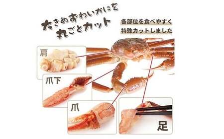 生ズワイ蟹セット カット済 1.2kg  ｜ 海鮮 カニ かに 蟹 ズワイガニ セット かに鍋 鍋 簡単調理 冷凍
