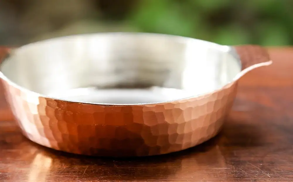 【八木庖丁店】手打ち銅製 グラタン皿(12cm)｜京都 キッチン用品 人気 皿