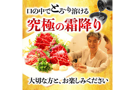 【国産】極上の霜降り馬刺し 食べ比べセット 計500g 中トロ 大トロ 専用タレ付き 058-0684