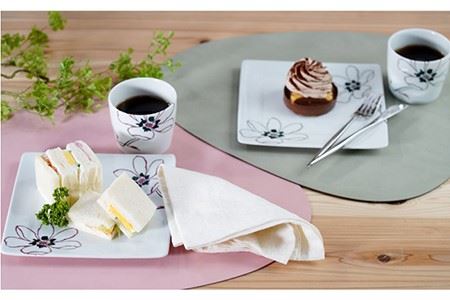 【波佐見焼】アネモネ プレート そばちょこ くつろぎセット ペア 食器 皿 【団陶器】 [PB64] 波佐見焼