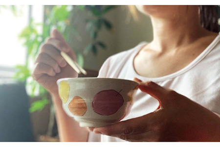 【波佐見焼】茶碗 ペアセット ポム柄 食器 皿 【ROXY】 [SB110]  波佐見焼