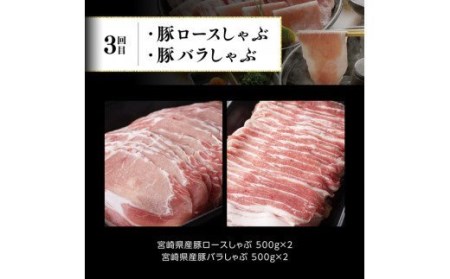 【定期便】宮崎牛と宮崎県産豚肉６ヶ月定期便Ｃ【 肉 牛 豚 牛肉 豚肉 国産 九州産 宮崎県産 黒毛和牛 宮崎牛 ステーキ BBQ 肉質等級4等級以上の牛肉 アウトドア 牛肉 豚肉 全６回 定期便 】