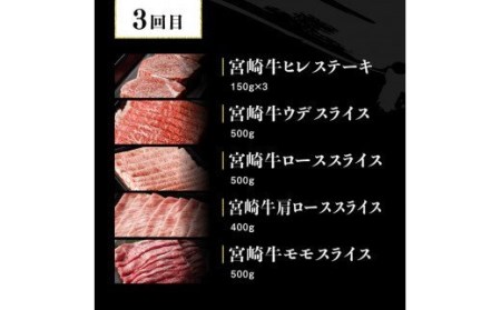 【定期便】宮崎牛６ヶ月定期便Ｄ【肉 牛肉 国産牛肉 黒毛和牛 宮崎牛 ブランド BBQ アウトドア A4ランク 4等級 A5ランク 5等級 肉質等級4等級以上の牛肉 ステーキ スライス 焼肉 全６回 】