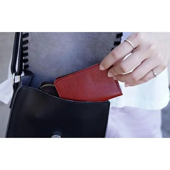 【職人手作り】マイナンバーカードケース　スキミング防止カード付きMYNOC（ダークレッド）