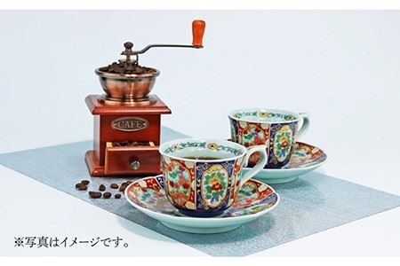 【波佐見焼】古伊万里鳳凰写絵 珈琲碗皿2客揃 食器 カップ 【不二商店】 [UC02] 波佐見焼