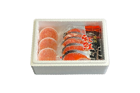 甘塩紅鮭5切×5P、いくら醤油漬け100g×3P F-36003