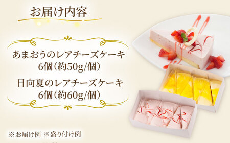 レアチーズケーキ( あまおう/ 日向夏 ) ケーキ 2種12個 冷凍 糸島市 / 五洋食品産業 [AQD008]