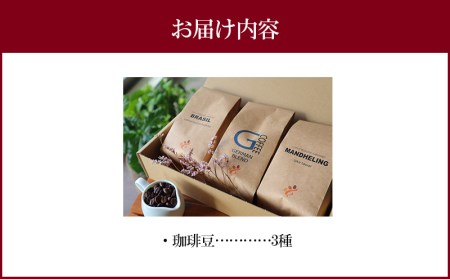 コーヒー 豆 コーヒー[焼き立て 自家焙煎 珈琲豆 おまかせ 3種類 セット 珈琲 コーヒー豆 コーヒー生豆 珈琲生豆 生豆 自家焙煎珈琲 自家焙煎珈琲豆 ロースター 焙煎 詰め合わせ 飲み比べ グルメ お取り寄せ ギフト]