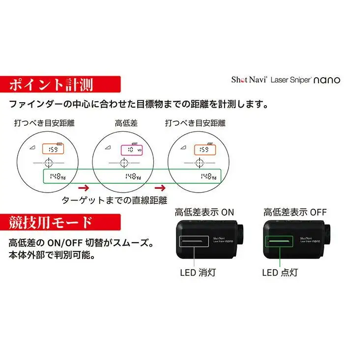 【アウトレット】 訳あり  ショットナビ レーザースナイパーナノ ブラック （Shot Navi Laser Sniper nano） ゴルフ 距離計