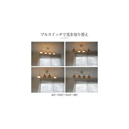 シーリングスポットライト プルスイッチ 天井照明 LED昼白色付属[678]