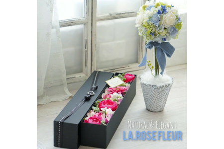 フラワーアレンジメント アーティフィシャルフラワー ギフト BOX [La.Rose Fleur 山形県 高畠町 tk06ayt140000]