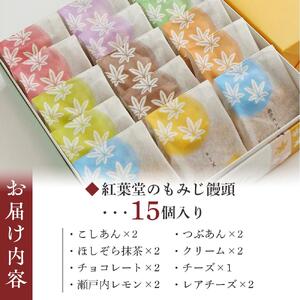 宮島銘菓 紅葉堂のもみじ饅頭（８種１５個入）｜まんじゅう 和菓子 贈答 広島