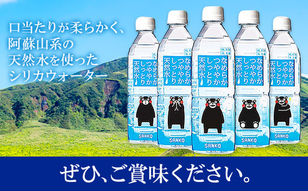 なめらかつややかしっとり天然水 500ml 合計48本 24本×2ケース 株式会社サンコー熊本営業所《30日以内に出荷予定(土日祝除く)》天然水 軟水 鉱水 シリカ水 飲料水 ミネラルウォーター ペットボトル 熊本県 菊池市 送料無料
